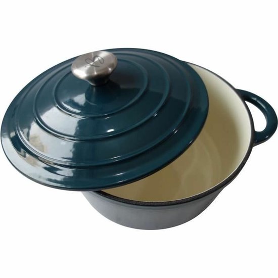 Foto: Kookpot met deksel baumalu blauw 24 cm