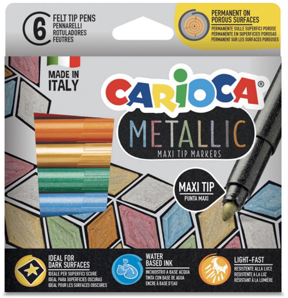 Carioca 43161 viltstift Metallic, Meerkleurig 6 stuk(s)