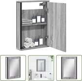 Badkamerspiegel met schap 50x12x60 cm hout gerookt eiken kopen