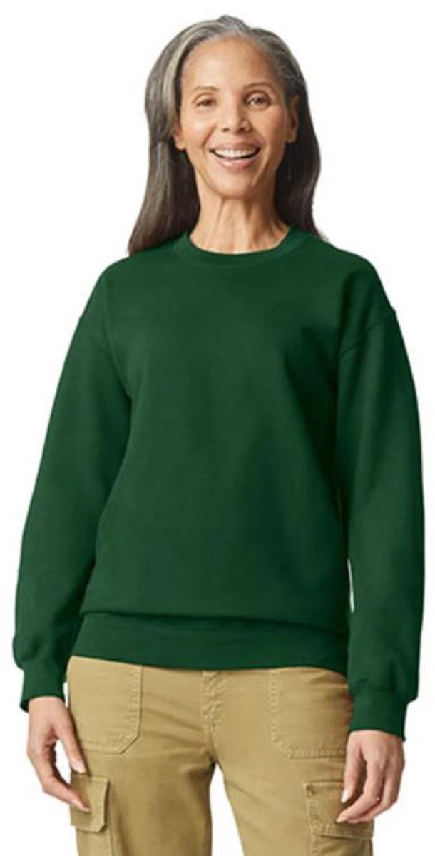 Gildan - Softstyle Midweight Fleece Crewneck Sweater - Forest Green maat 3XL