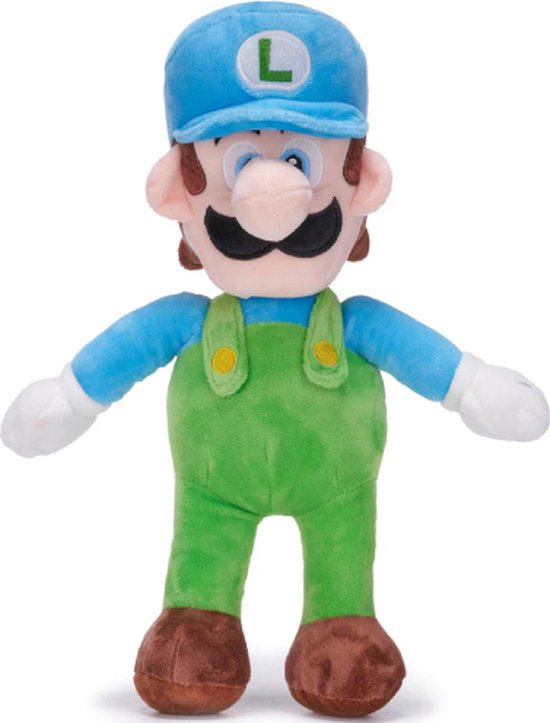 Luigi Ice - Super Mario Bros Pluche Knuffel 30 cm {Speelgoed knuffels voor kinderen jongens meisjes | Nintendo Plush Toy | Mario, Luigi, Peach, Toad, Yoshi, Donkey Kong}