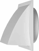 Gevelrooster met terugslagklep 150x150 mm diameter 100 mm wit - ND10FV