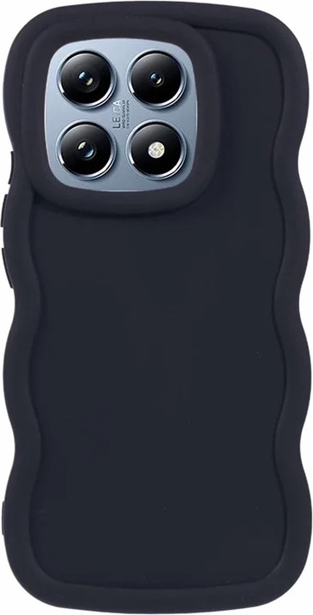Hoesje geschikt voor Xiaomi 14T Pro - Phonesta Wavy Silicone Back Cover - Zwart