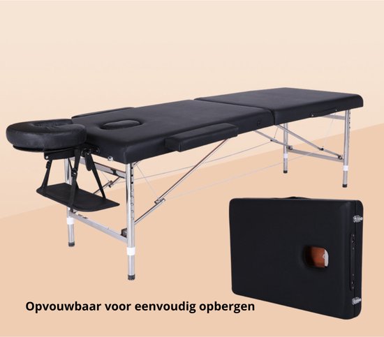 Livista® Multifunctionele Massagetafel - Opvouwbaar - Hoogwaardig Schuim - Verstelbare Hoogte (8 standen) - Draagvermogen 250KG - Inclusief Opbergtas - Zwart