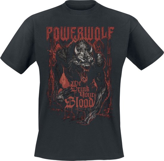 Powerwolf We Drink Your Blood Heren T-shirt - zwart - M