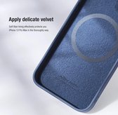 Nillkin CamShield Hoesje Geschikt voor de Apple iPhone 15 - Geschikt voor Draadloos Opladen met Magnetische Ring - Siliconen Back Cover - met Camera Slider Blauw