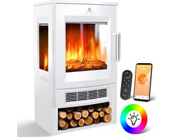 KESSER® Sfeerhaard Elektrische Haard met Ventilatorkachel, Thermostaat & WiFi, APP,…
