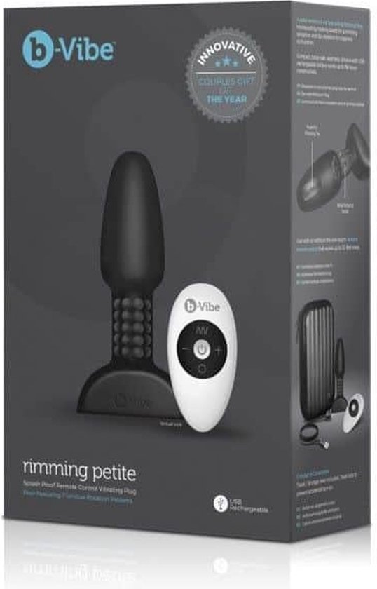 B-Vibe - Rimming Petite Remote Control Plug Zwart