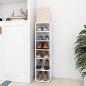 Meuble à chaussures The Living Store - Wit - 27,5 x 27 x 102 cm - En bois transformé
