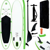 The Living Store Stand Up Paddleboard - 330 x 72 x 10 cm - Groen/Wit - PVC/EVA - 1 volwassene - 80 kg draagvermogen - 12 psi maximale werkdruk - Inclusief accessoires