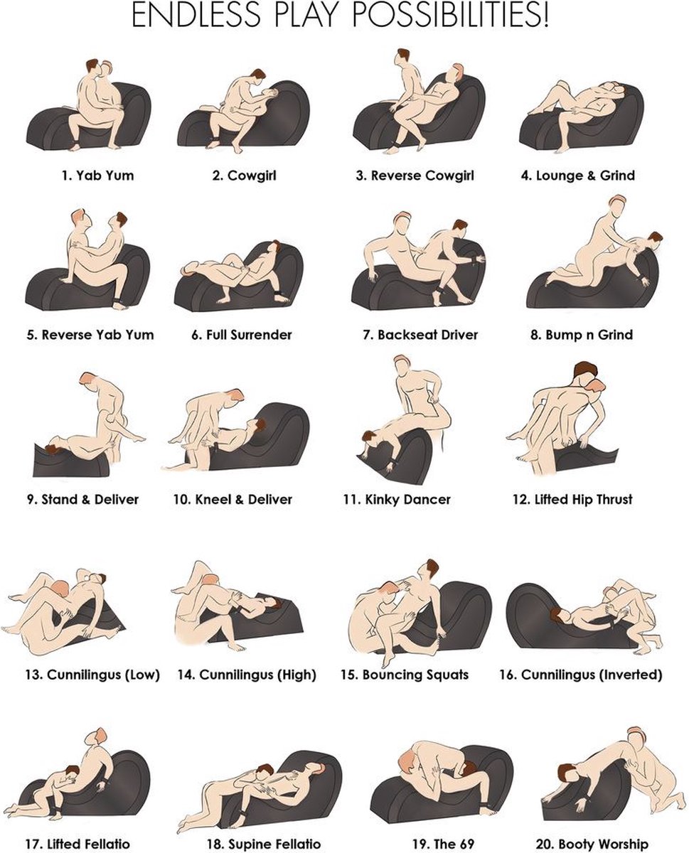 Goedkoopste XR Brands AH095 - Bondage Love Couch - Black