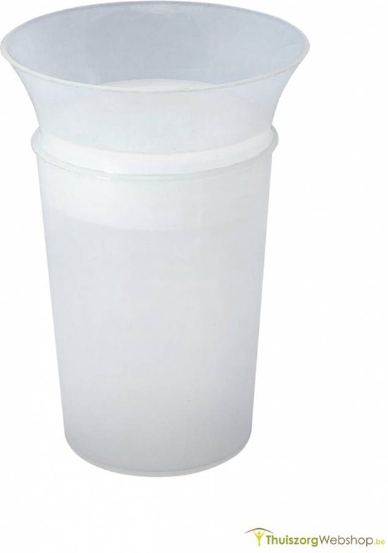 Beker voor slikstoornis: 200 ml wit-transparant, incl. houder met 2 handvatten van Etac — afbeelding 2