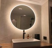 Miroir de salle de bain rond avec éclairage LED, chauffage, capteur tactile et fonction de gradation 80x80 cm