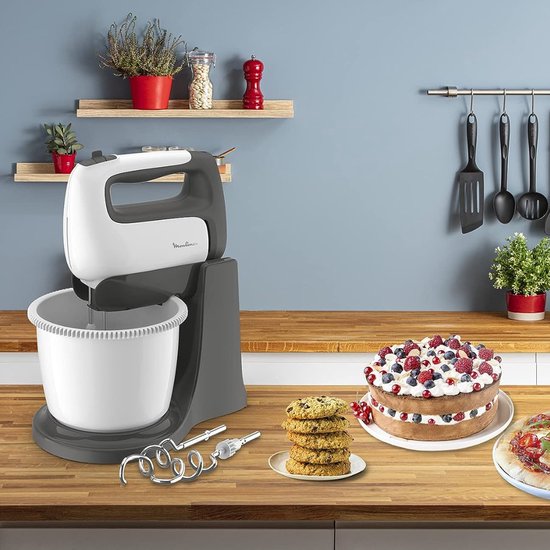 Mixer Met Mengkom Multifunctioneel - Keukenmixer Met Mengkom 2 In 1 - Deegmachine Met Garde & Haken - 100% Tevredenheidsgarantie - 500W - 5 Snelheden - 2.5 Liter van Moulinex — afbeelding 4