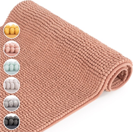 Blumtal Badmat - Badmat Antidérapant - Badmat Doux Chenille - 50 x 80 cm - Vieux Rose