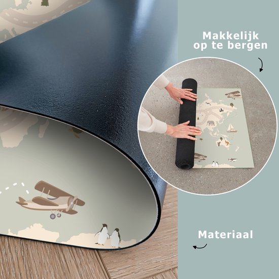 LetsPlaymats - Antislip speelmat baby - Foam - Wereldkaart en dieren - Speelkleed - 180x120 cm van LetsPlaymats® — afbeelding 5