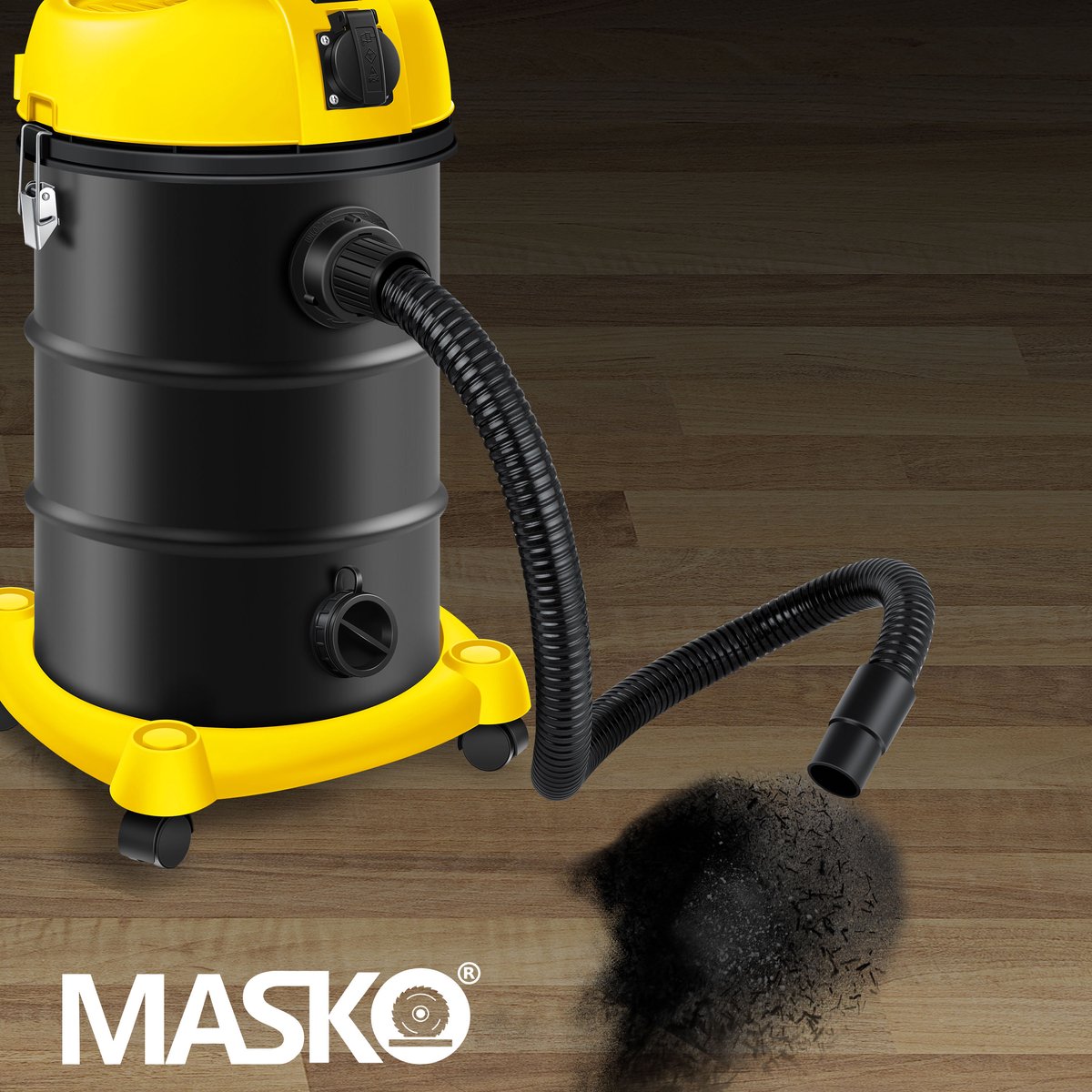 MASKO® Alleszuiger 6IN1 Nat- en Droogzuiger 2300W + stopcontact, Blaasfunctie, Droog- & natzuigen | Industriële stofzuiger vuilreservoir 30L Bouwstofzuiger - Geel – foto 6