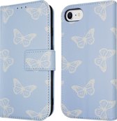iMoshion Hoesje Geschikt voor iPhone 6 / 6s / 7 / 8 / SE (2020) / SE (2022) Hoesje Met Pasjeshouder - iMoshion Design Bookcase smartphone - Blauw / Butterfly