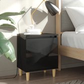 The Living Store Scandinavische bedkastjes - 40x30x50 cm - hoogglans zwart