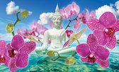 Fotobehang - Vlies Behang - Boeddha - Buddha - Boedha - Budha - Spa - Zen - Wellness - 416 x 254 cm