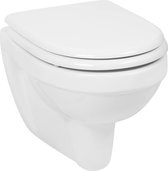 Saqu Just Compact Hangtoilet - met Sofclose en Quickrelease Toiletbril - Wit - WC Pot - Toiletpot - Hangend Toilet
