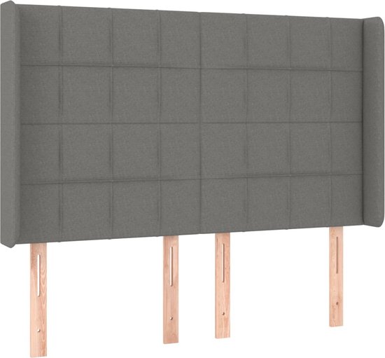 vidaXL-Boxspring-met-matras-en-LED-stof-donkergrijs-140x200-cm