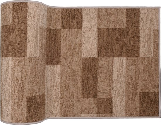 Tapiso Tapis en Caoutchouc Antidérapant en Caoutchouc Brun Couloir Salon Tapis en Caoutchouc Taille - 100x1050