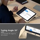 Phreeze Trifold BookCase - Geschikt voor iPad 10e Generatie uit 2022 van 10.9 Inch Hoes - Hoesje met Standaard en Pen Houder - Goud