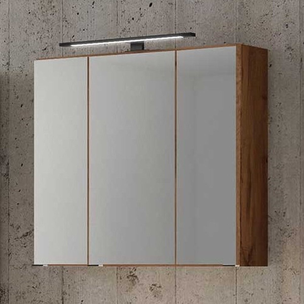 Spiegelkast Dusan 70cm met 3 deuren - wotan eik - Held - Medicijnkastjes - Bruin - MDF; Spaanplaat - Medicijnkastjes -