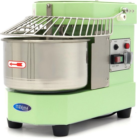 Foto: Maxima spiraalkneder 8 l 4 5 kg deeg pastel groen deegkneder professioneel spiraalmixer met veiligheidskooi 8 liter 4 5 kilo