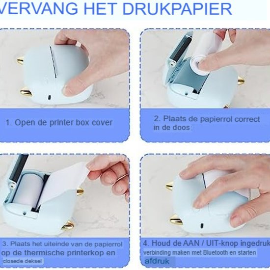 Crafts&Co® Mini Pocket Drucker | Tragbarer Bluetooth Fotodrucker Für Smartphone Sticker Und Notizen | Thermodrucker Ohne Tinte | Größe 8x8x3CM Weiß