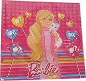 Barbie - servetten - papier - Roze - 20 stuks - verjaardag - kinderfeestje - themafeest - meiden