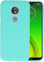 Bestcases Color Telefoonhoesje - Backcover Hoesje - Siliconen Case Back Cover voor Motorola Moto G7 Power - Turquoise