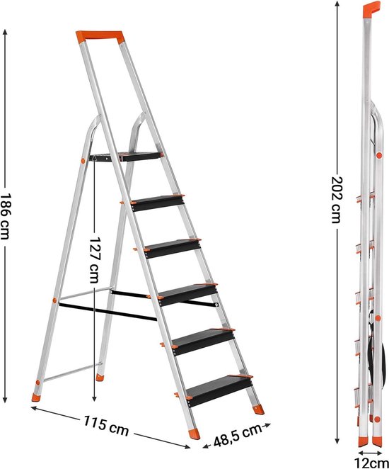 huishoudtrap 6 treden kopen? | Ladders & trappen