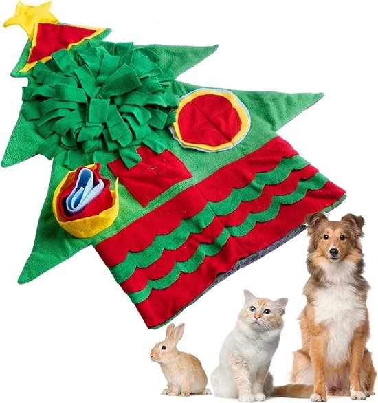 Christmas Snuffelmat Kerstboom 60cm - Snuffelmat Hond - Speelmat - Antischrokmat - Trainingsmat - Denkspel