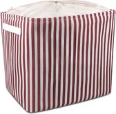 Opvouwbare wasmand katoen en linnen, 43 liter, grote wasmand, waterdicht, met handvat en trekkoordsluiting, wasverzamelaar voor het opbergen van kleding speelgoed in de slaapkamer, 40 x 30 x 36 cm