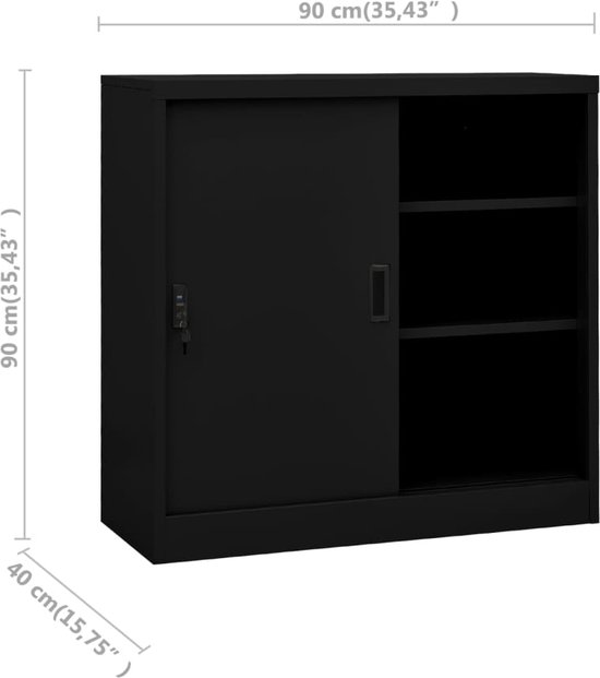 Armoire de bureau avec porte coulissante Blanc 90x40x90cm Acier vidaXL