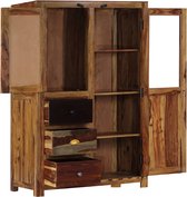 The Living Store Sheeshamhouten Kast - 95 x 48 x 150 cm - Massief - 3 Lades - 2 Deuren