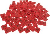 Set van 100 stuks - Bordspel Letters - A tot Z - Rood