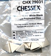 Set de dés Chessex Opaque White Blanc D4 (10 pièces)