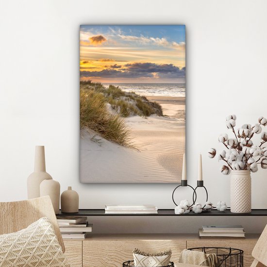 Tableau sur toile - Plage et mer 40x60 - Accessoires décoration chambre dunes - Tableaux plage salon - Décoration murale chambre - Décoration murale - Décoration murale murale intérieur - Décoration maison - Accessoires de maison