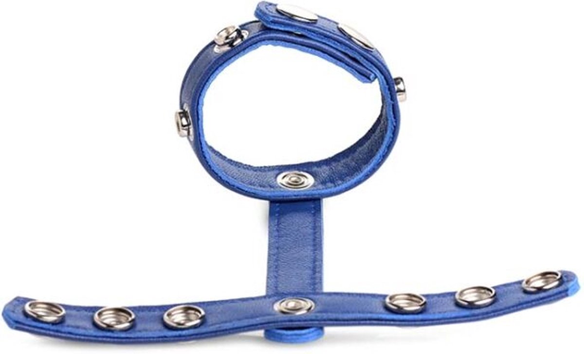 Goedkoopste XR Brands Cock Gear - Leren Klikharnas blue