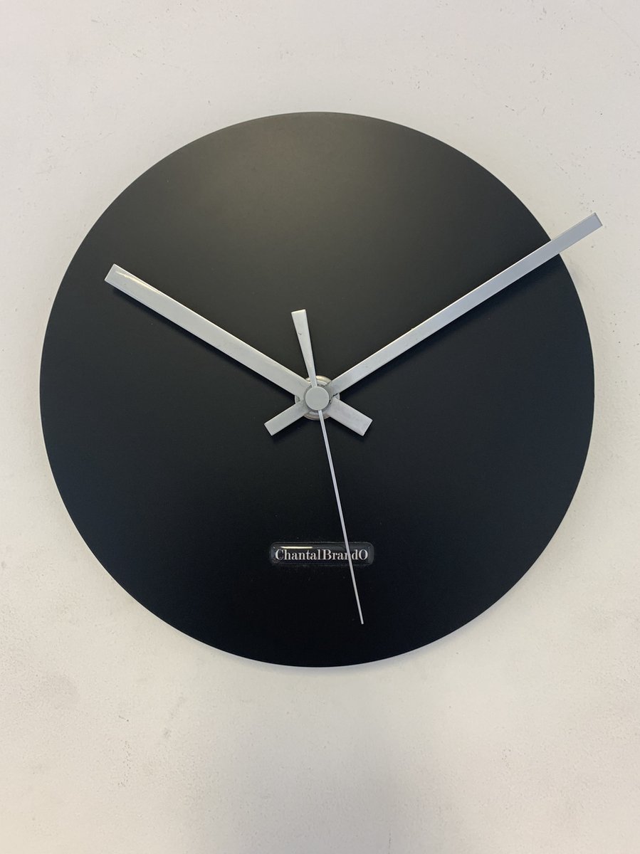 Wandklok CHANTALBRANDO -- ARGOS 24 BLACK - ZWART -- MODERN DESIGN -- MADE IN HOLLAND
