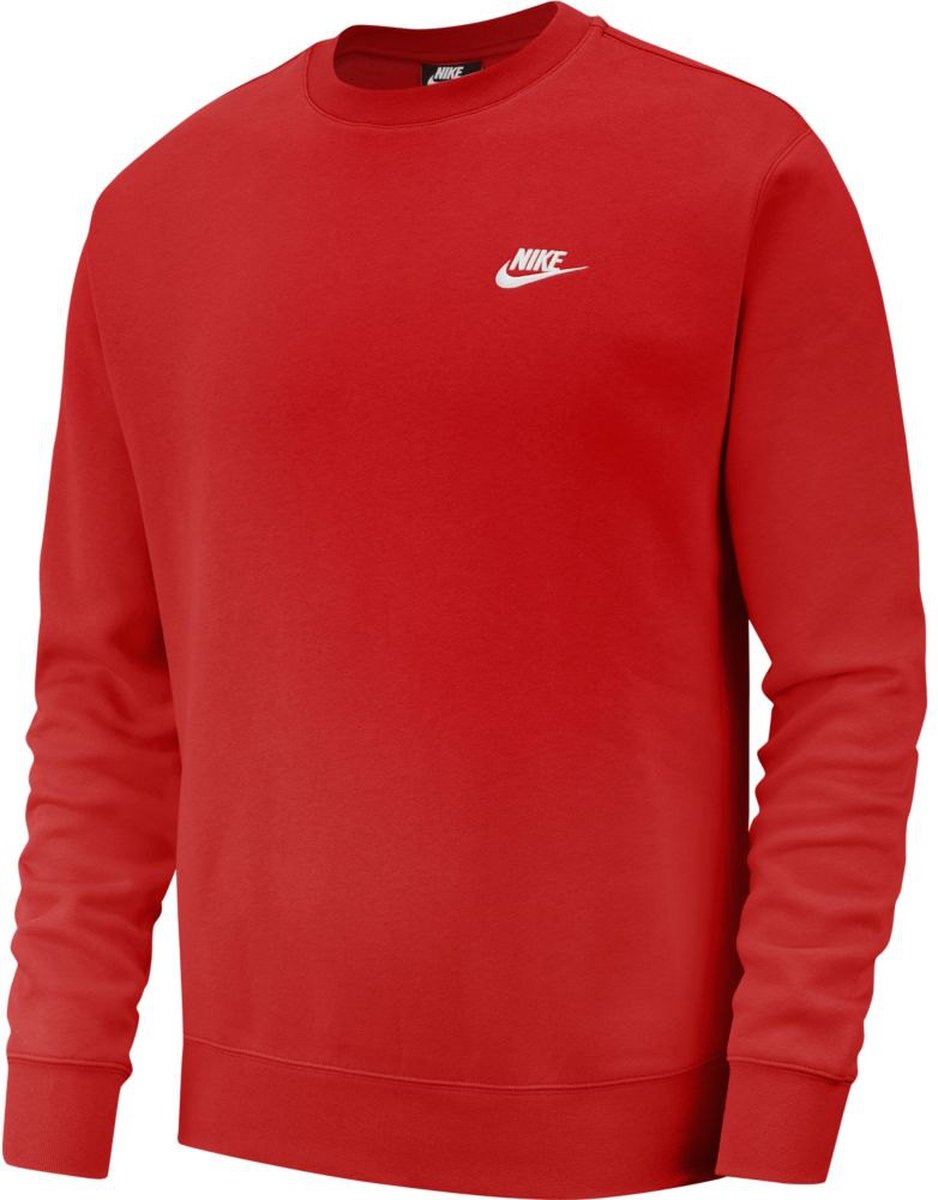 Sweat Nike Sportswear Club Crew Rouge Université / White - XS - Homme | bol