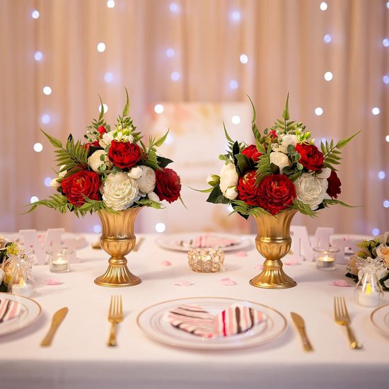 Vase en métal doré pour mariage – 2 petits vases à fleurs, décoration de  centres de... | bol
