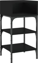 vidaXL - Nachtkastje - 35x34,5x70 - cm - bewerkt - hout - zwart