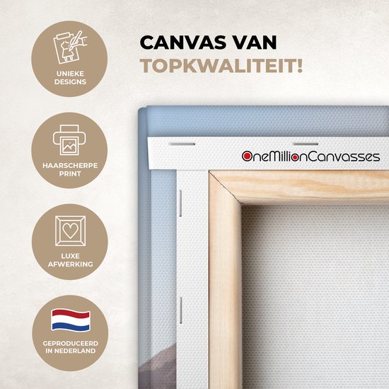 Toile toile - Peinture sur toile - Water - Arbres - Berg - Brouillard - Photo sur toile - 80x120 cm - Peintures sur toile