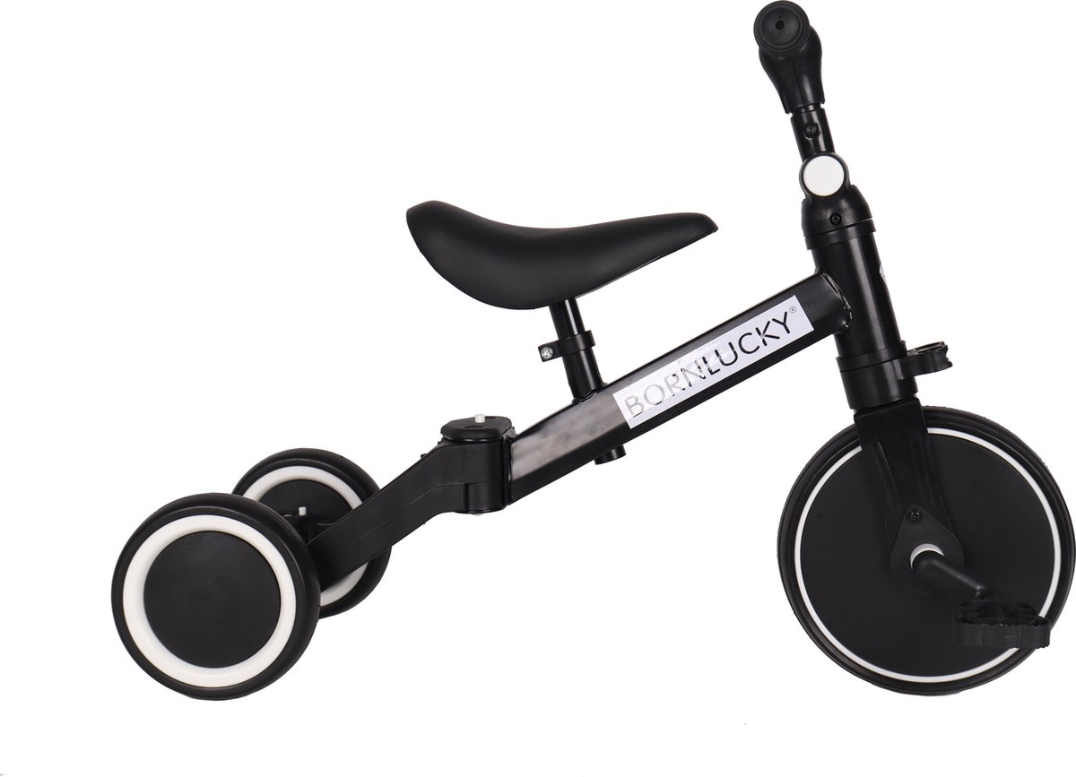 Born Lucky 4 in1 Driewieler / Loopfiets & Balance Bike - Zwart — afbeelding 4