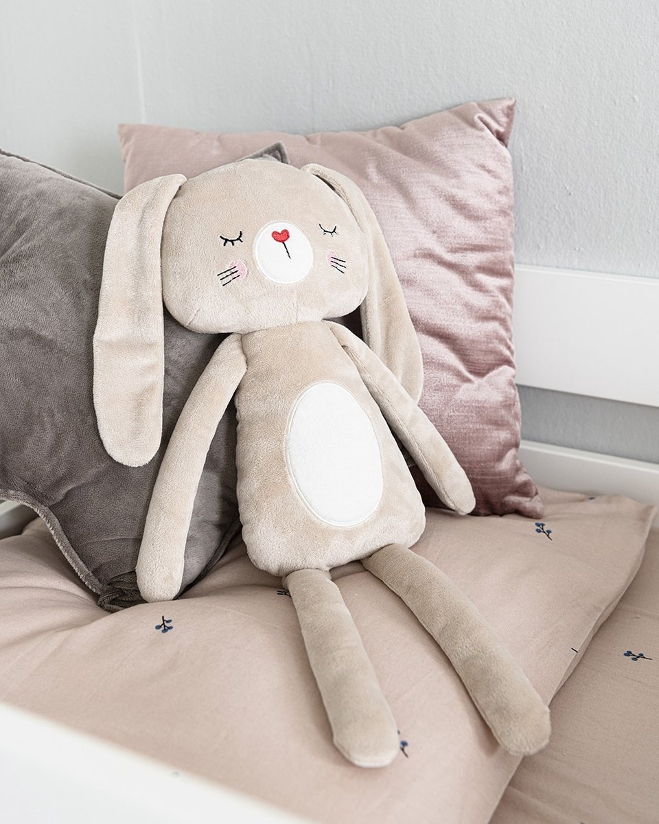 Petite Amélie Pluche knuffel - Konijn Lapi - 50 cm lang - Velvet - Lichtbruin