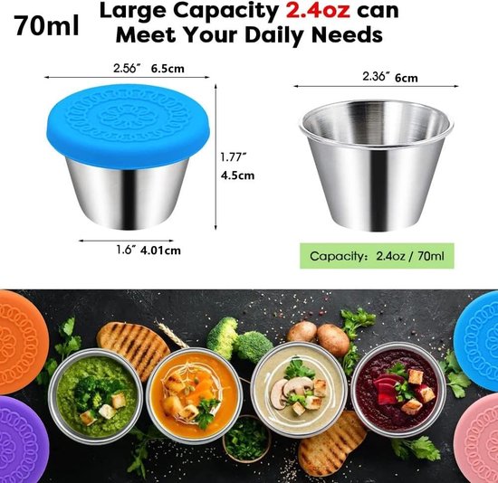 40/50/70ML Salad Dressing Container Reusable Stainless Steel Small